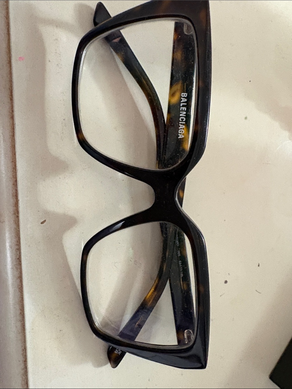 Balenciaga Black and Tortoiseshell Square Frame Glasses